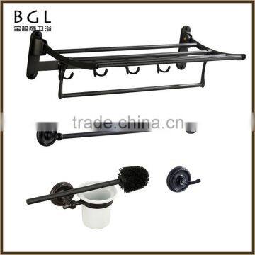 Popular Unique Design Matte Black Zinc alloy Polished ORB Wall Mounted Bathroom Sanitary Items Bathroom Fittings Set