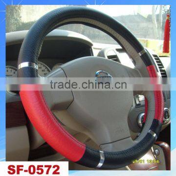 good quality car steering wheel cover with red color from manufacture