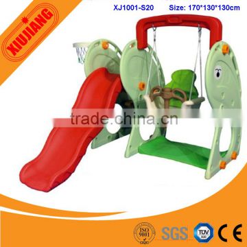 Factory Directly Sale 2 in 1 Integrated Plastic Swing and Slide Set for Children