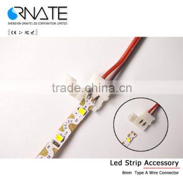 No-soldering 3528 5050 2 Pin 4 Pin RGB LED Strip Single / Corner Connector Wired Cable at the End 8mm 10mm Width PCB