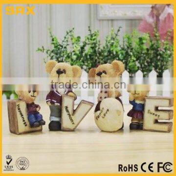 Custom design cartoon animal polyresin figurine,bear shape polyresin figurine,Custom design high quality cartoon polyresin