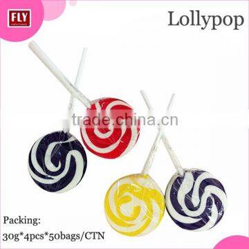 Bag Wrapped Fruit Flavour Sweets Flat Zubi Swirl Rainbow Lollipop