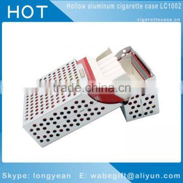 sliver Fashion Hollow Design aluminum cigarette case box for 20s king size pack