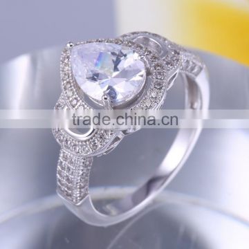CZ Jewellery Cubic Zirconia Engagement Wedding Ring Design for Women Latest Fashion Silver Jewelry photo-2