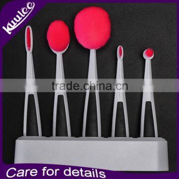 Red Toothbrush shaped 5pcs makeup brushes private lable