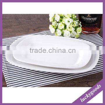 cheap white hotel resin oblong dish plate for sale