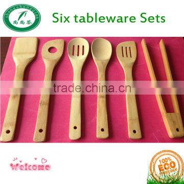 High Quality Eco-friendly Kitchen Accessories Turner Bamboo Spatula Set Of 6 Pcs For Cooking Food Stir Kitchen Utensil