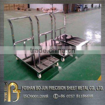 custom certificated polished stainless hand trolley manufacture from china supplier