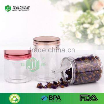 450ml Easy open End cap bottle pet material plasitc cookie jar manufacture in china food grade Easy end jar