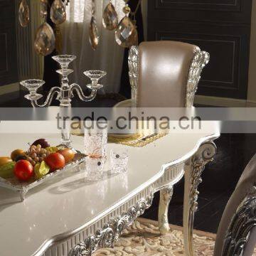 Antique Fashion Paris Round Dining Table Set, Latest Design Double Layer Dining Table Set With Lazy Susan photo-5