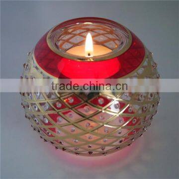 Round sphere creative glass candle holders with good quality