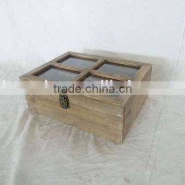 Wooden Glass Storage Box for Sale