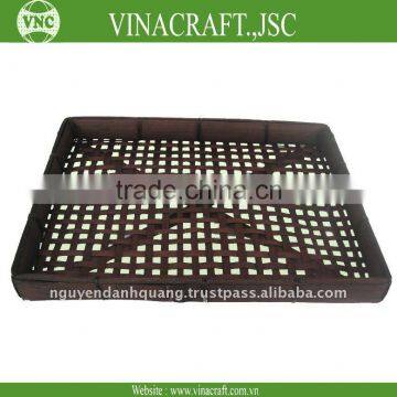 Square bamboo tray