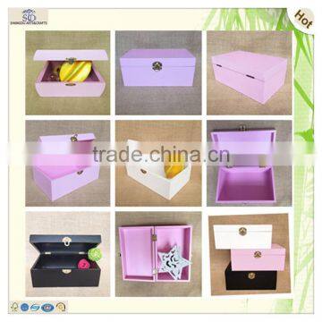 MDF Hinge Lid Painted Color Wooden Decoupage Box