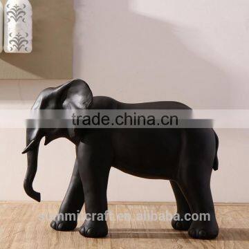 Resin Matt Black Antique 3D Elephant Statue Figurine photo-2
