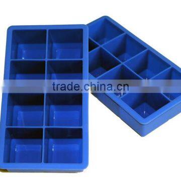 High Quality Food Grade 8 Cavity Jumbo 2" Silicone Large Ice Cube Tray