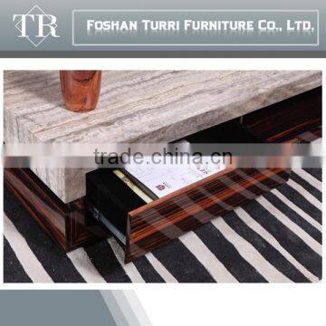 Modern Marble Top Wooden Center Table for Living Room Furniture photo-5