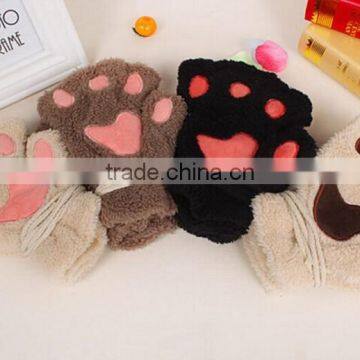 Lovely And Soft Warm Plush Animal Gloves With Various Designs