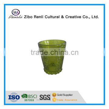 Green Vintage Bubble Votive Glass Candle Holder for Church photo-2