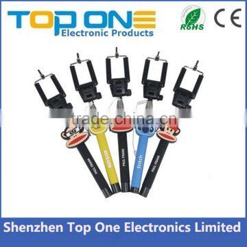 Custom Cable Wired Selfie Handheld Stick Monopod ,cartoon Wired Selfie Stick With Logo photo-4