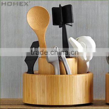 Bamboo Utensil Organizer Box/Kitchen Utensil Holder/Homex_BSCI