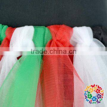 Posh Handmade Christmas Party Fluffy Red Green Black Tulle Satin Line Tutu Skirt For Baby Girls photo-5