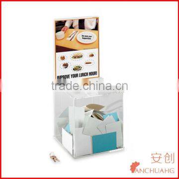 Large Acrylic Mail Box Collection/Donation Boxes with Key