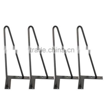 Hot Item Metal Solid Steel Black Color 16 Inch 2 Rod Metal Hairpin Leg for Coffee Table photo-2