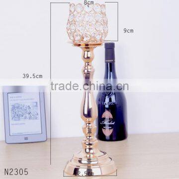2016 New Design Tulip Crystal Candle Stand Candle Holder Home Party Decor Candlestick Metal Plated Romantic Europe Holders photo-2