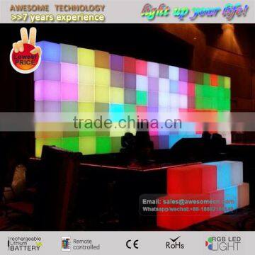 Color Changeable Led Cube Wall / Glow Colored Wall With Decorative Cubes photo-2