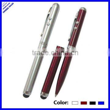 2015 multi functional metal 4 in 1 stylus laser pointer pen