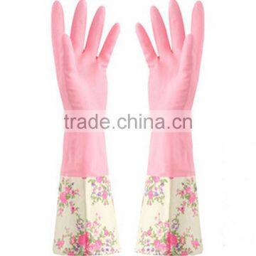 Long Velvet Gloves Housework Dishwashing Gloves Latex Rubber Gloves Thick Warm Laundry Gloves photo-5