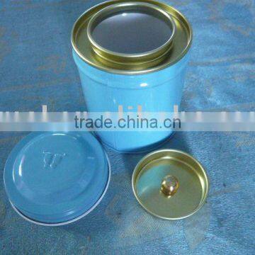 Round tea can with plug-in lid