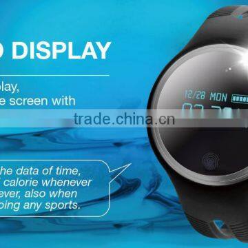 2017 E07 Smart Watch Bluetooth 4.0 IP67 Waterproof Fitness Tracking Pedometer Round Dial Watch photo-2