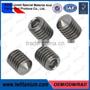 DIN 913 Gr5 M12x4 Titanium Hexagon Socket Set Screws with Flat Point
