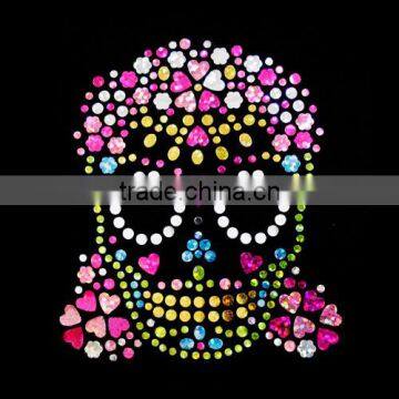 2016 rhinestone skulls iron on wholesale hotfix design