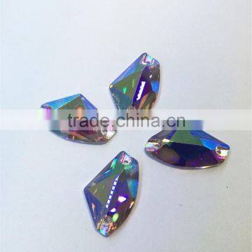 Good Selling Special Shape AB Flat Back Crystal Sew on Stone Glass Loose Pendant for Jewelry Decoration photo-2