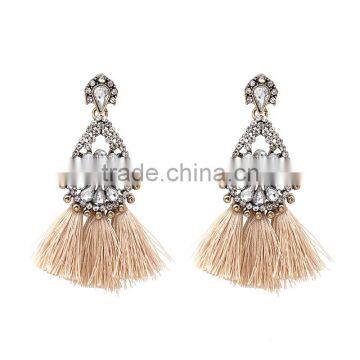 Bohemian Long Tassel With Rhinestone Dangle Earrings for Women Jewelry photo-5