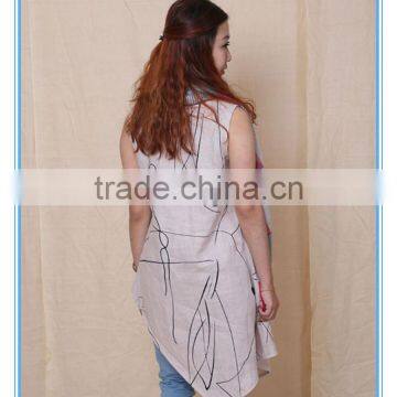 2016 Fashion Plain Customed Newest Ladies Long Vest photo-2