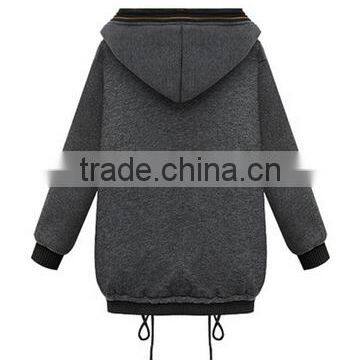 2-Layer Hooded Long Sleeve 2-Layer Zipper Pure Cotton Coat for Women photo-4
