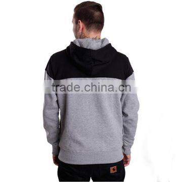 Cotton Pullover Hoodie Black and Grey Color Hoodies Fabric photo-3