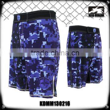 BLUE CAMO HIGH QUALITY FIGHT SHORTS FOR MEN MICROFIBER FABRIC