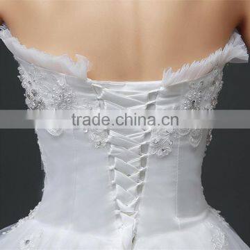Sexy Bandeau Cream Crepe Empire Vintage Floor Length Princess Wedding Dress Bride Dress Formal Dress photo-6