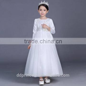 2017 Long Communion Dress Celebrity Dress White Evening Dress Long Sleeve photo-3