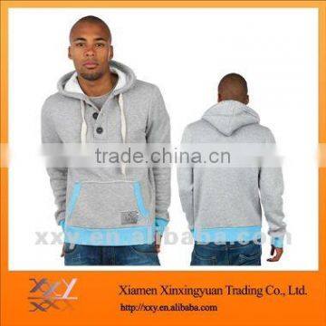 USA Blank Button Men Hoodies Wholesale Grey