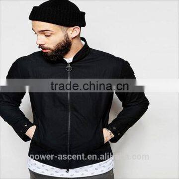2016 men's cool black two-way zippers waxed biker jacket