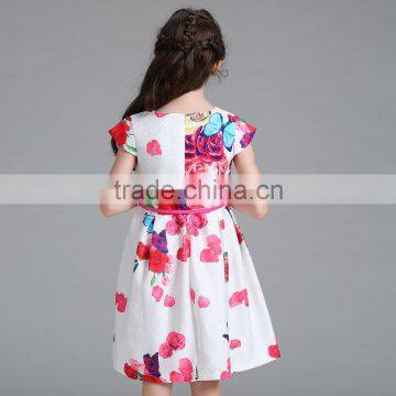 L557#butterfly Printed Kids Summer 2017 Baby Frock Design Pictures photo-5