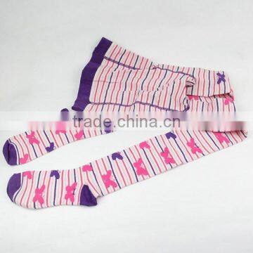 Young Girl Panthose Bright Tights Long Socks Strip photo-4
