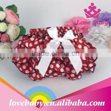 Boutique Girl Polka Dot Ruffle Bloomer Shorts Wholesale Baby Bloomer Satin Underwear photo-6