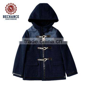 stylish wool jacket for children with detachable hood